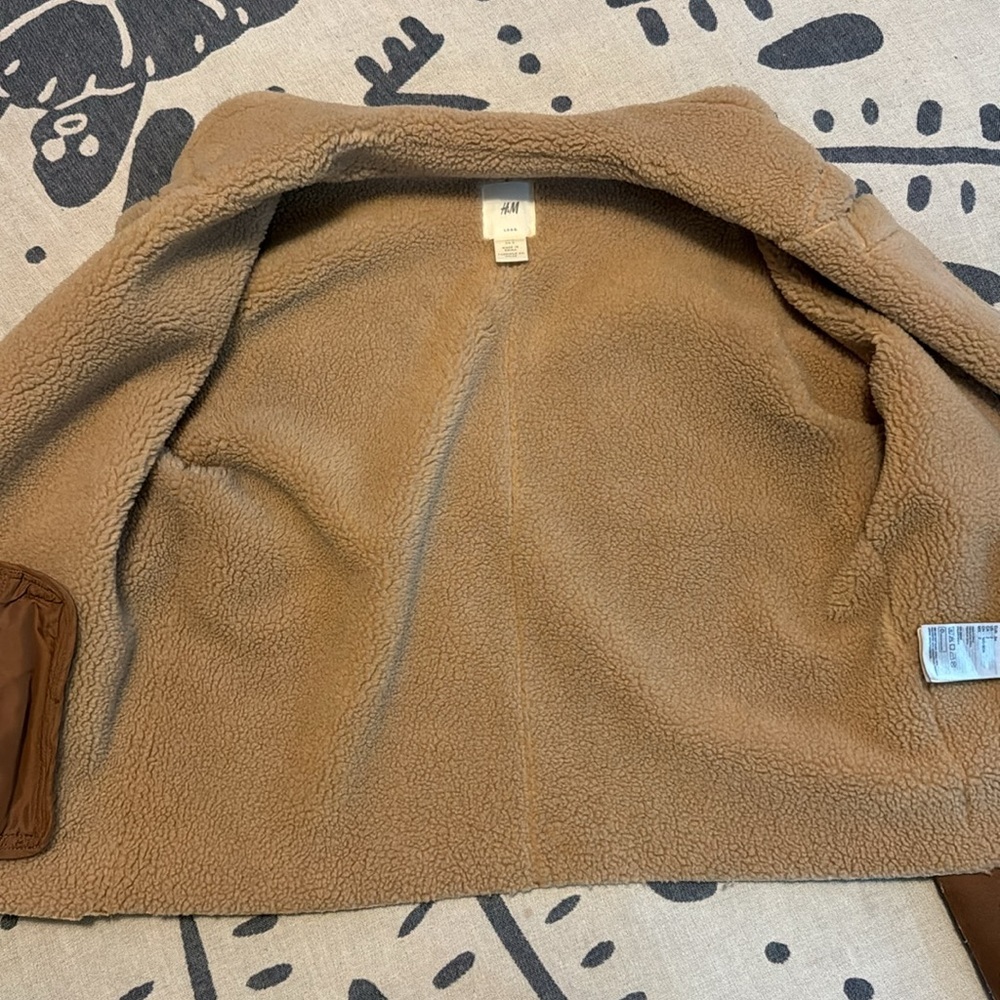 H&M faux suede jacket size 2 brown - Picture 7 of 7